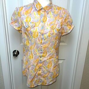 Ariat Pearl Snap Paisley Print Western Top